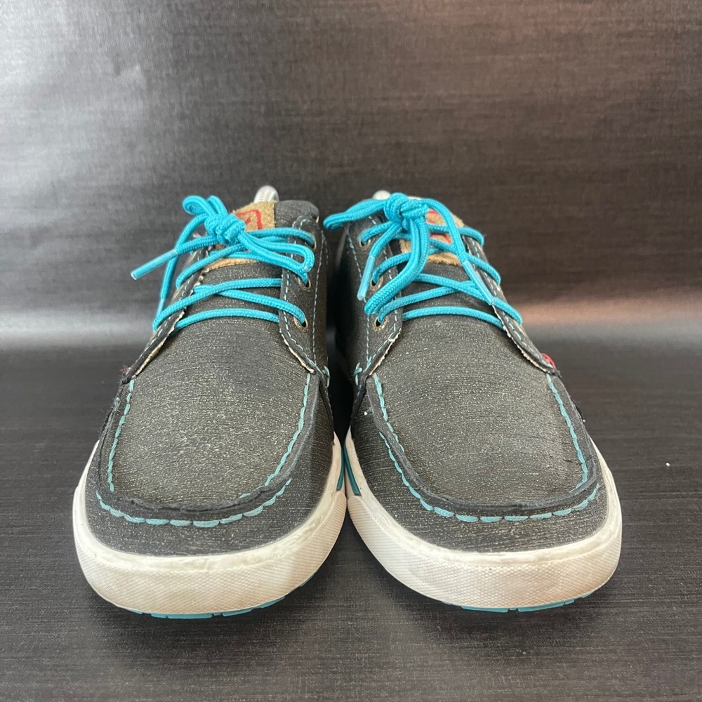 Twisted X Kicks Dura Womens size 7.5 Grey Turquoise Leather Lace Up Casual Shoes - Picture 3 of 9